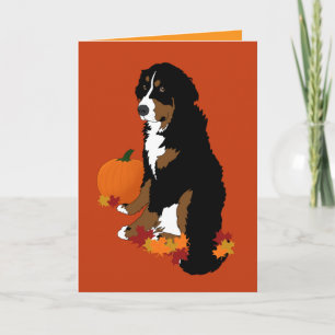 Tarjeta Perro de montaña de Bernese Autumn Blank