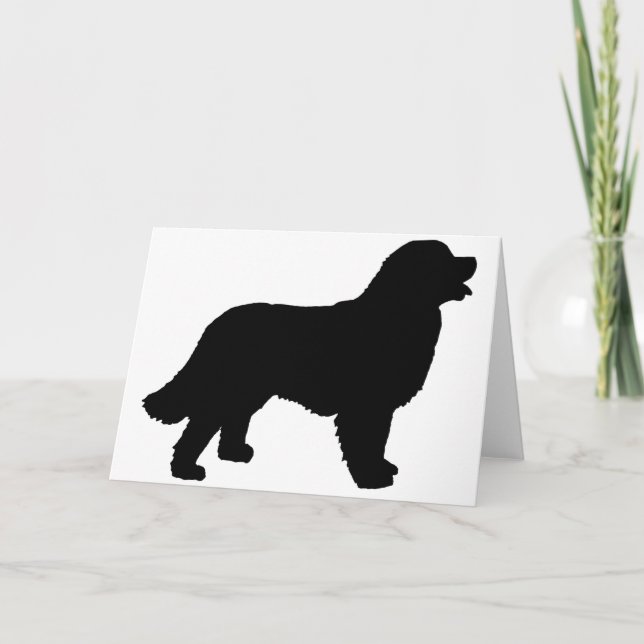 Tarjeta Perro de montaña de Bernese (silueta negra) (Anverso)