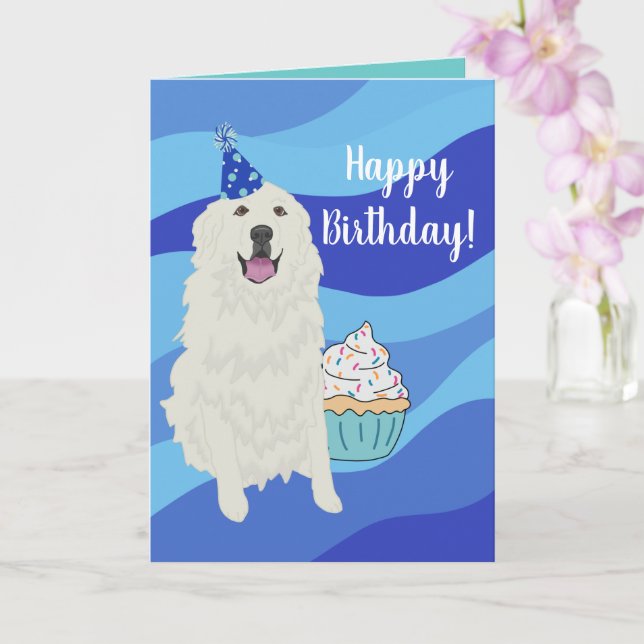 Tarjeta Perro de montaña de los Pirineos de cumpleaños (Orquídea)