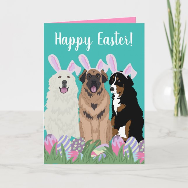 Tarjeta Perro de montaña personalizable de Pascua (Anverso)