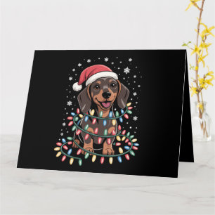 Tarjeta Perro de Navidad Dachshund Santa Xmas Wiener