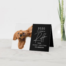 Tarjeta perro de Navidad divertido año en revisión ruff