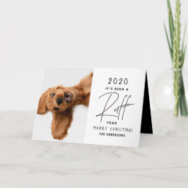 Tarjeta perro de Navidad divertido año en revisión ruff