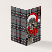 Perro de Navidades Bouvier con traje de vacaciones