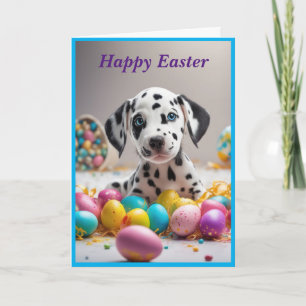 Tarjeta Perro de Pascua Feliz