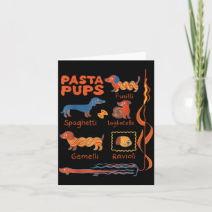 Tarjeta Perro de pasta divertido perro Dachshund comida de