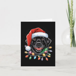 Tarjeta Perro de pijama de luces de árbol de Navidad de La