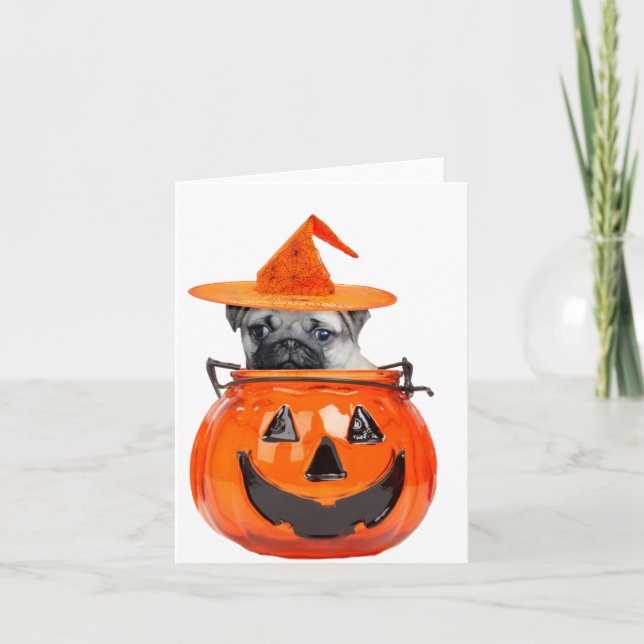 Tarjeta Perro de puerco de Halloween (Anverso)