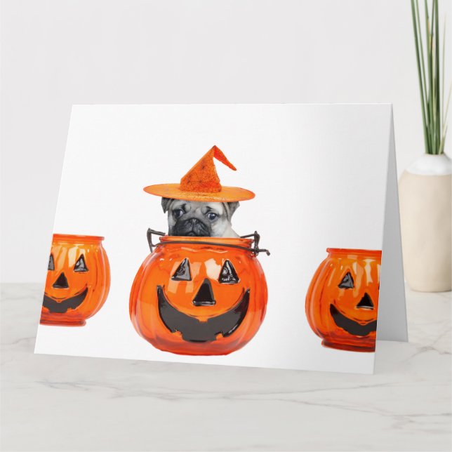 Tarjeta Perro de puerco de Halloween (Anverso)