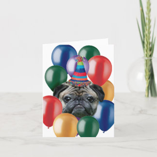 Tarjeta Perro de pug feliz cumpleaños
