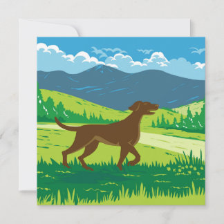 Tarjeta Perro de puntero inglés con el Monte Redfield en A