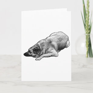 Tarjeta Perro de puntos suaves comparte un saludo festivo