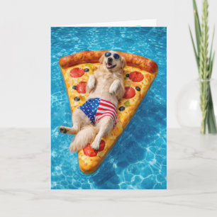 Tarjeta Perro de raza Golden Retriever en una colchoneta i