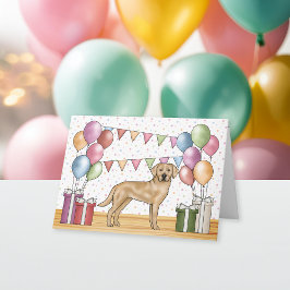 Tarjeta Perro de raza Labrador Retriever amarillo Cumpleañ