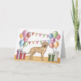Tarjeta Perro de raza Labrador Retriever amarillo Cumpleañ