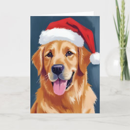 Tarjeta Perro de raza Retriever dorado alegre | Perro con 