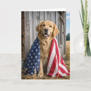 Tarjeta Perro de raza Retriever dorado de cumpleaños con b