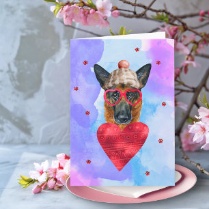 Tarjeta Perro de regalo del El día de San Valentín pastor