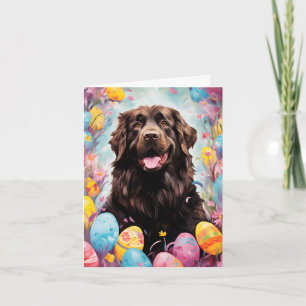Tarjeta Perro de Terranova Feliz Pascua