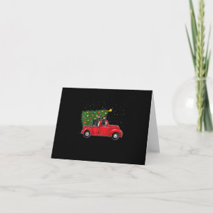Tarjeta Perro de Terranova Navidad En Camioneta Roja Camió