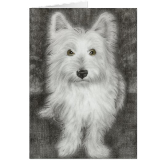 Tarjeta Perro de Westie en grafito