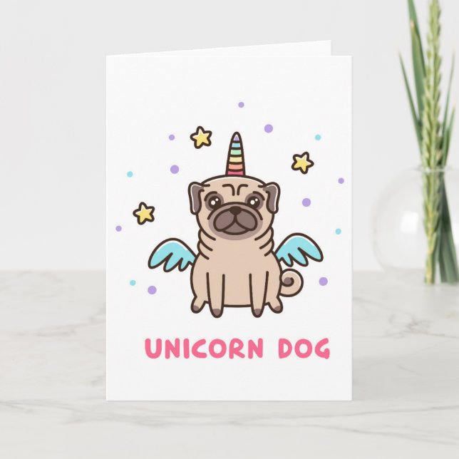 Tarjeta Perro del arco iris del unicornio (Anverso)