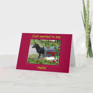 Tarjeta Perro del buzón, hola