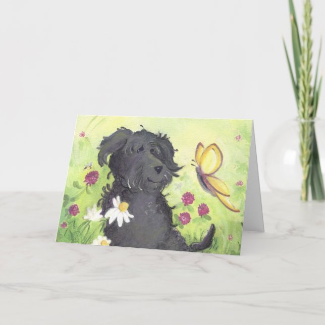 Tarjeta Perro del Doodle de Labradoodle/tarjeta de (Anverso)