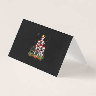 Tarjeta Perro divertido Boston Terrier regalo árbol de Nav