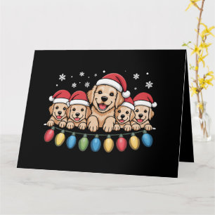 Tarjeta Perro divertido de Navidad Retriever Dorado 