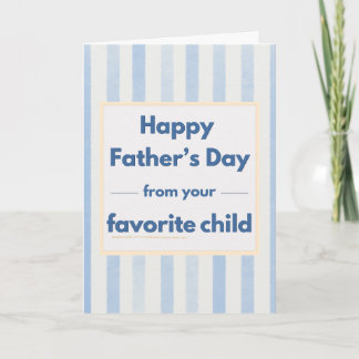 Tarjeta Perro Divertido Día del Padre Hijo Favorito Rayas