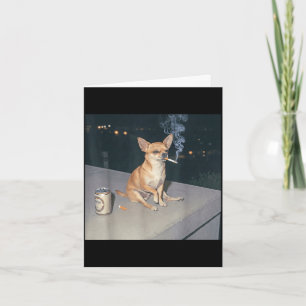 Tarjeta Perro divertido fumando meme de chihuahua cigarril