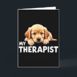 Tarjeta Perro Divertido Mi Terapeuta Retriever Dorado Perr<br><div class="desc">Perro Divertido Mi Terapeuta Retriever Dorado Perro</div>