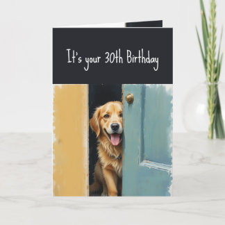 Tarjeta Perro divertido personalizado 30 u otro cumpleaños