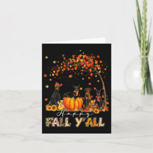 Tarjeta Perro Doberman Otoño Caída Calabaza Mappe Gracias