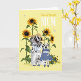 Tarjeta Perro Dotty Floreciendo Hermosa Mamá Girasol