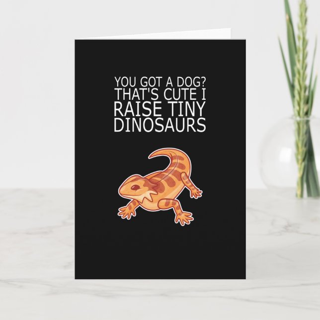 Tarjeta ¿PERRO Dragón con barba? RAISE TINY DINOSAURS Liza (Anverso)