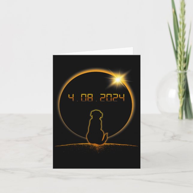 Tarjeta Perro Eclipse Solar Total (Anverso)