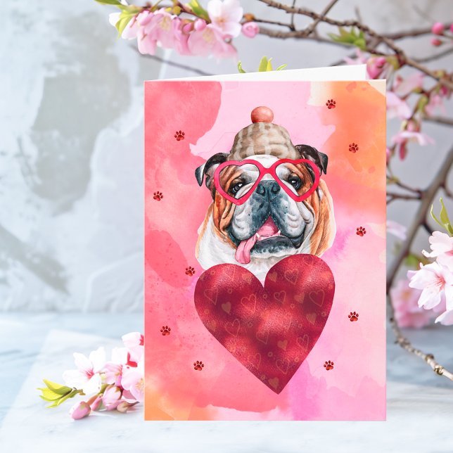 Tarjeta Perro El día de San Valentín de Bulldog inglés ros (Subido por el creador)