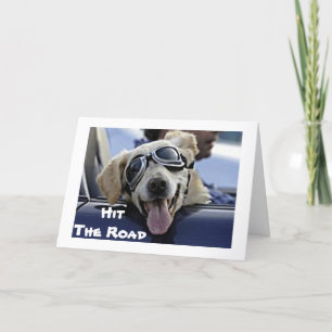 TARJETA PERRO EN GOGGLES DICE "DISFRUTE DE TU JUBILACIÓN"