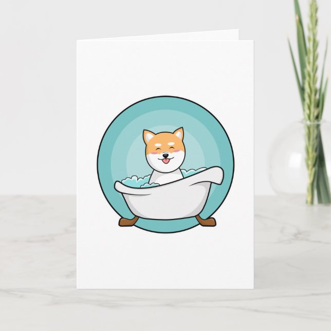 Tarjeta Perro en la bañera (Anverso)