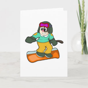 Tarjeta Perro en los deportes de snowboard