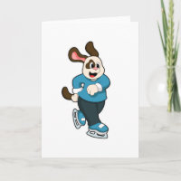 Perro en patinaje sobre hielo con patines de hielo