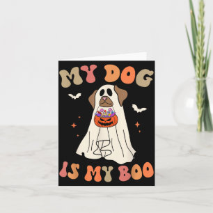 Tarjeta Perro Es Boo Fantasma Espeluznante Halloween Amant