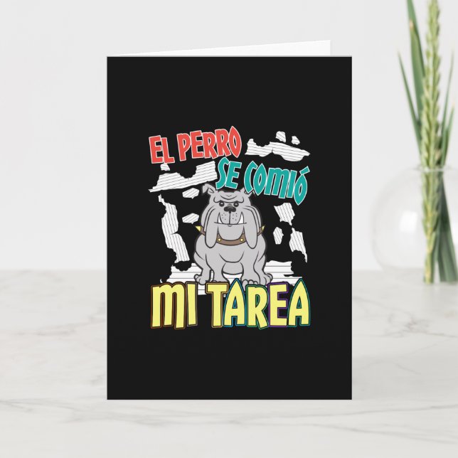 Tarjeta Perro español comió mi hogar - Perro Tarea (Anverso)