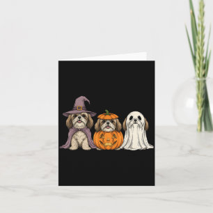 Tarjeta Perro Espantoso Fantasma Shih Tzu Calabaza Hallowe