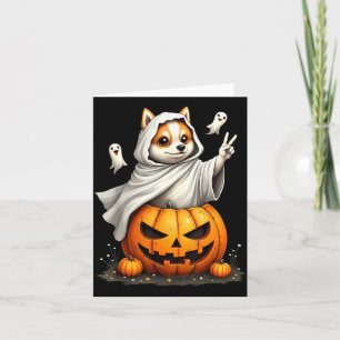 Tarjeta Perro Esquimal Americano Boo Fantasma de Calabaza