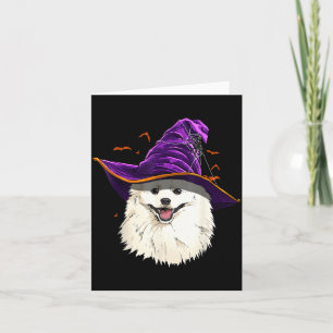 Tarjeta Perro Esquimal Americano Sombrero de Bruja Diverti