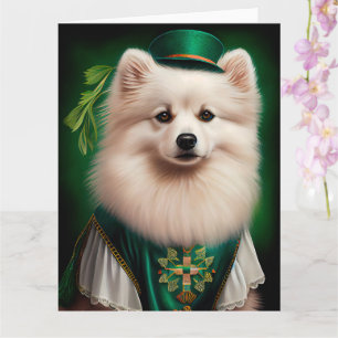 Tarjeta Perro esquimal americano vestido para el Día de Sa