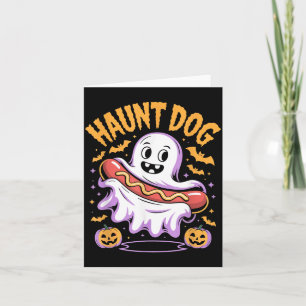 Tarjeta Perro Fantasma Divertido Hotdog Halloween